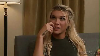 Blonde TS Aubrey Kate gets assfucked